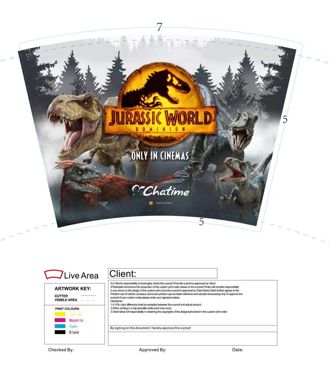 Bespoke branding - Jurassic World print