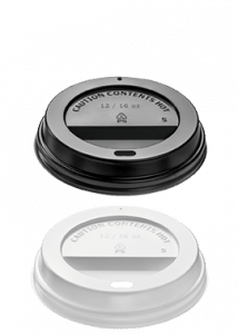 Black and white plastic 8oz lids