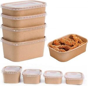 Rectangular kraft food boxes