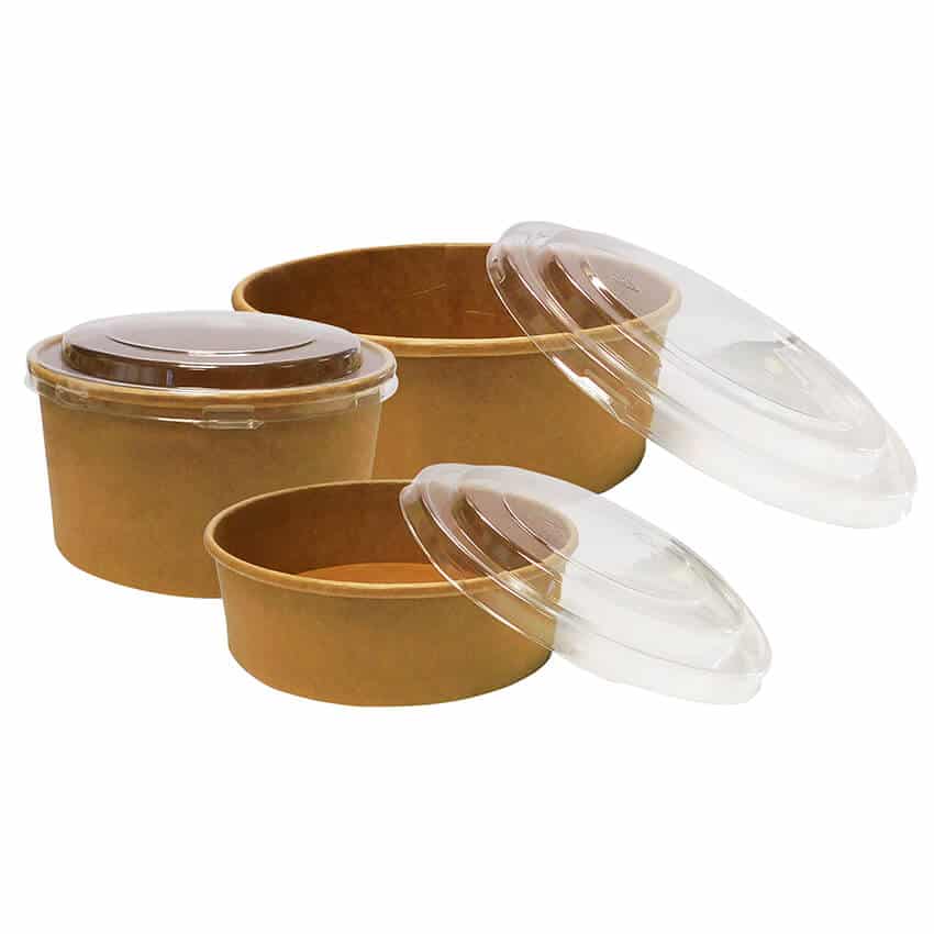 Round kraft bowls